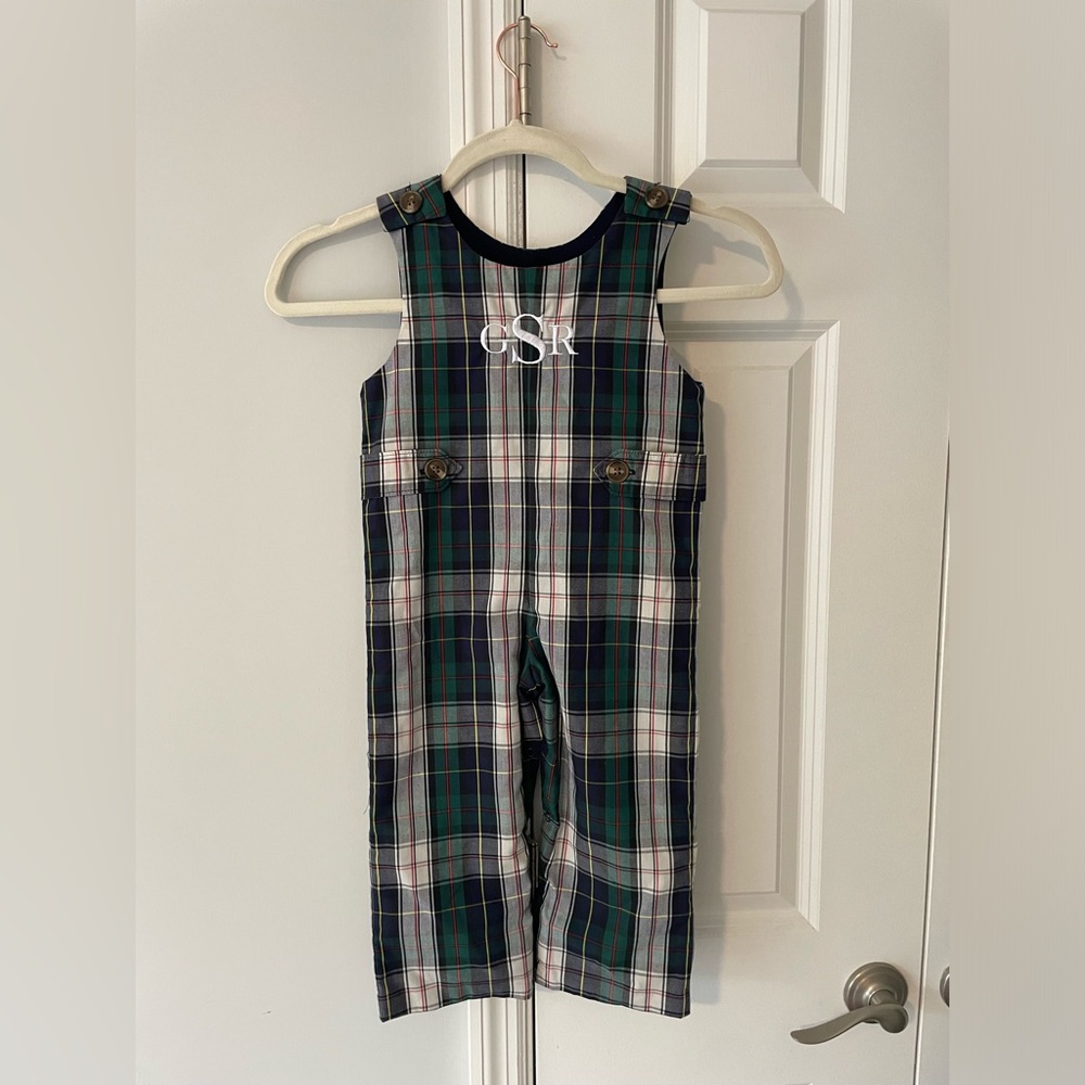 The Beaufort Bonnet Company Boys Longalls, Sz 2T monogrammed GRS